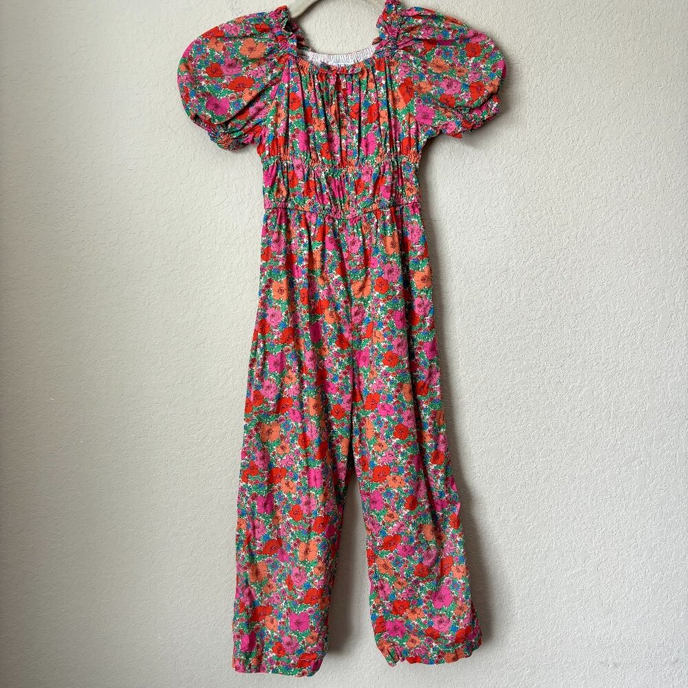 J. Crew Girls' Puff-Sleeve Jumpsuit in Liberty of London Fabrics